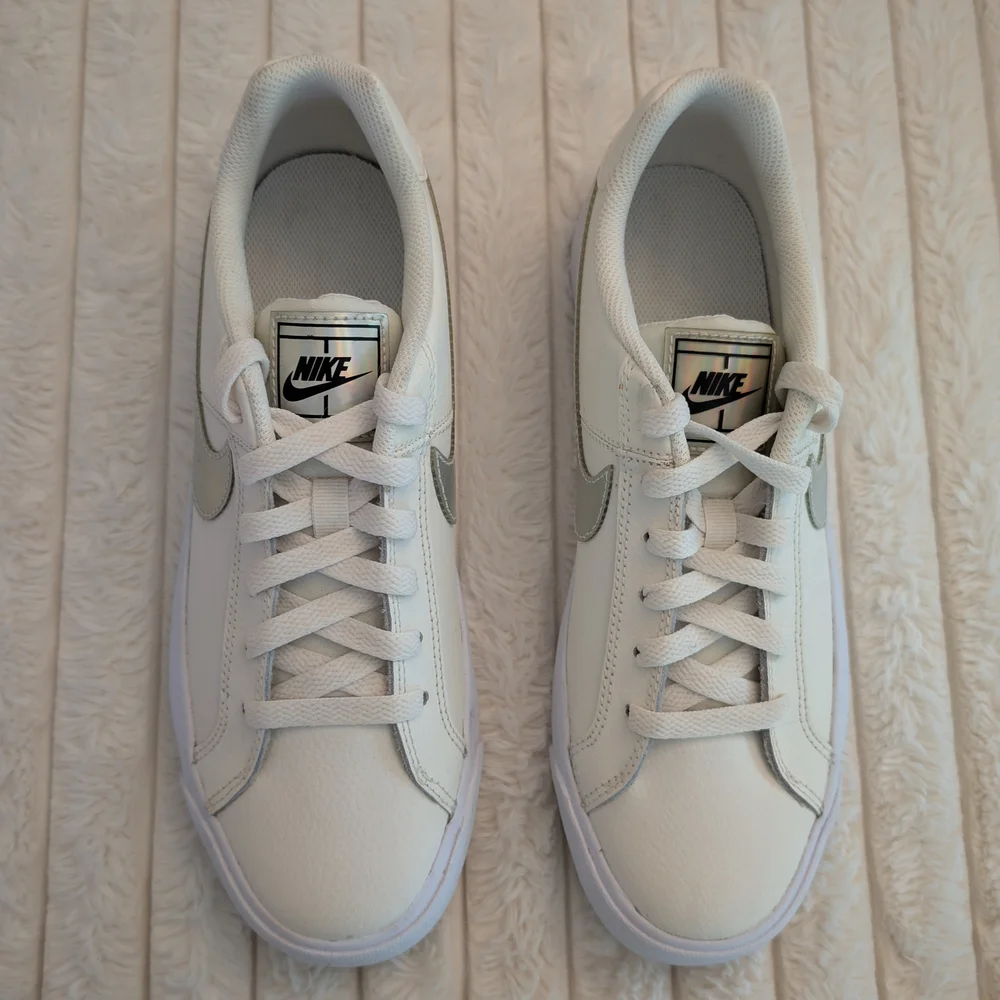Nike Court Royal AC White and Silver Casual Sneakers - Picture 2 of 3